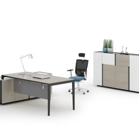 现代办公桌中班台3d模型