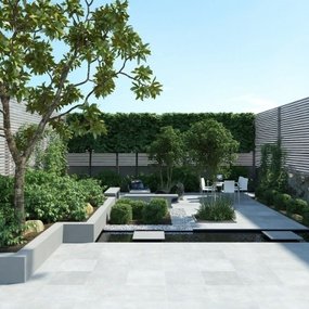 现代庭院花园3d模型