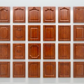欧式实木橱柜门板3d模型