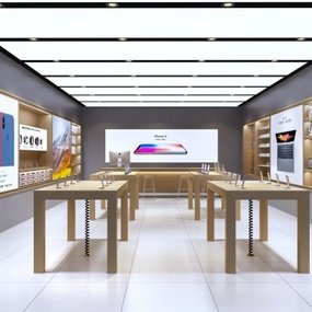 现代苹果手机专卖店3d模型