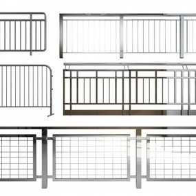 现代不锈钢护栏组合3d模型