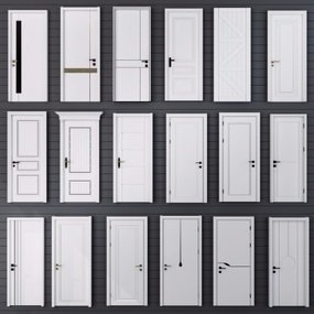 现代实木房门单开门3d模型