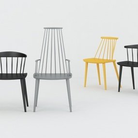 现代实木单椅3d模型