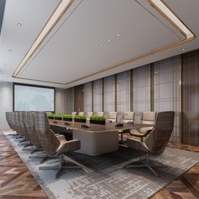 新中式会议室3d模型