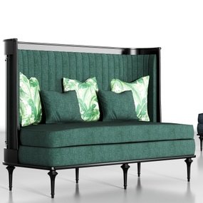 现代绒布卡座双人沙发3d模型