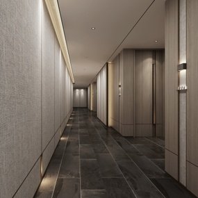 现代酒店走廊过道3d模型