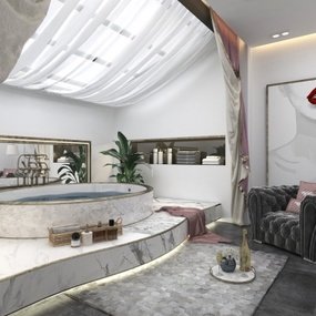 后现代阁楼浴室3d模型