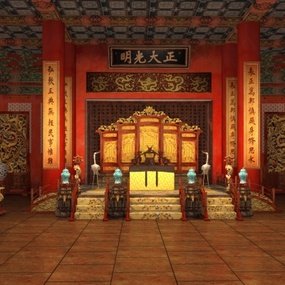 中式故宫太和殿3d模型