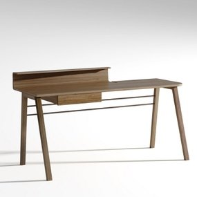 现代实木书桌3d模型