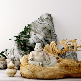 新中式佛像石头摆件3d模型