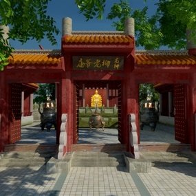 中式古建寺庙3d模型
