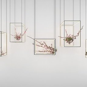 新中式干枝梅花创意装饰灯组合3d模型