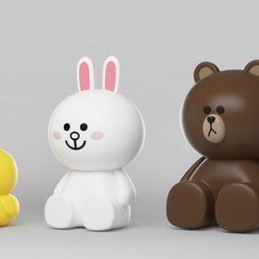 现代熊儿童玩具3d模型