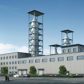 现代工业厂房建筑外观3d模型