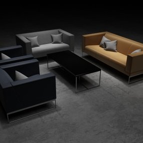现代办公沙发组合3d模型