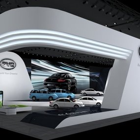 现代比亚迪汽车展台展厅3d模型I