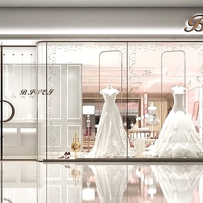 现代婚纱店店面3d模型