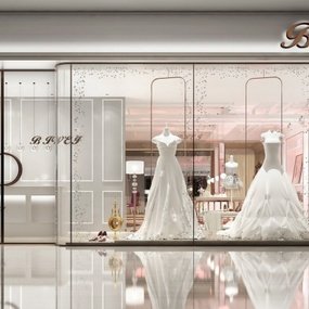 现代婚纱店店面3d模型