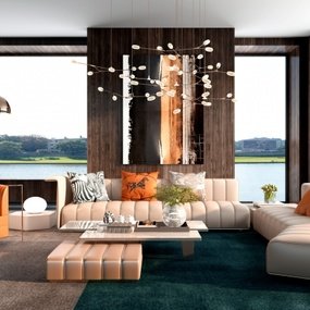 现代轻奢沙发组合3d模型