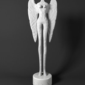 现代天使翅膀雕塑摆件3d模型