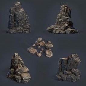 现代石头3d模型