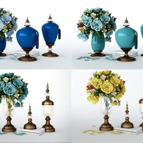 现代花艺花瓶3d模型