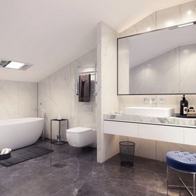 现代极简卫生间浴室3d模型