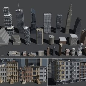 现代建筑群3d模型