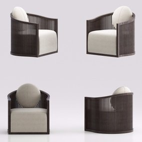 新中式单人沙发3d模型