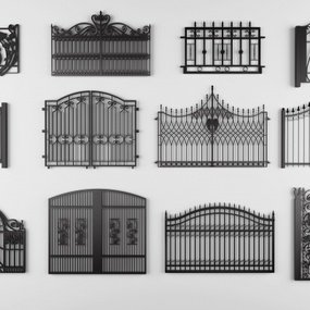 欧式铁艺庭院大门栏杆3d模型