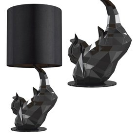 现代黑色猫雕刻台灯3d模型