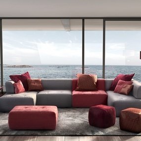 德国KOMFORT&WOHNEN品牌 现代布艺转角沙发3d模型