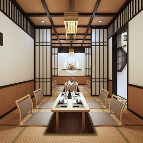 日本料理餐厅包房3d模型