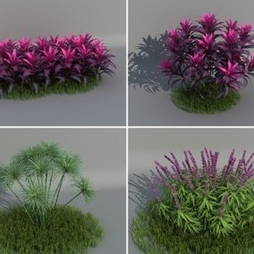 现代灌木花丛3d模型