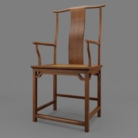 中式实木单椅3d模型