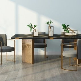 现代桌椅组合3d模型