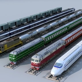 现代高铁动车火车3d模型