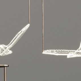 现代金属小鸟造型吊灯3d模型