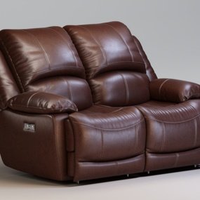 现代皮革多功能双人沙发3d模型
