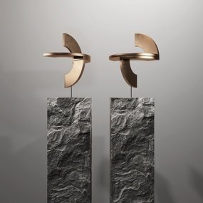 现代金属雕塑摆件3d模型