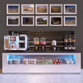 现代奶茶店3d模型