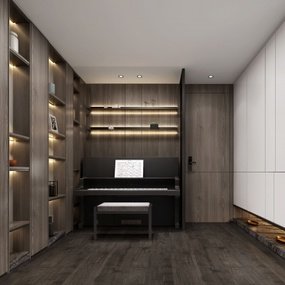 现代钢琴房3d模型