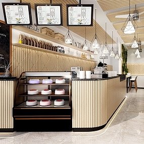 北欧奶茶店3d模型