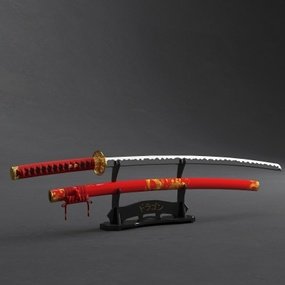 日本武士刀3d模型