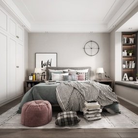 北欧卧室3d模型