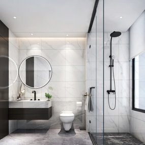 现代简约卫生间浴室3d模型