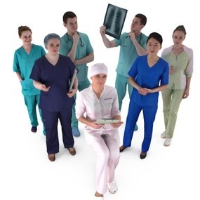 现代医生护士人物3d模型