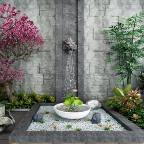 新中式园林景观园艺小品3d模型