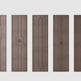 新中式实木护墙板3d模型