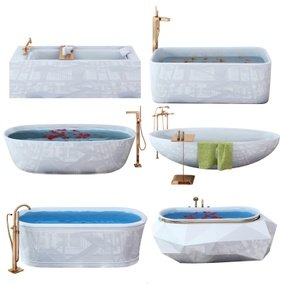 现代陶瓷浴缸3d模型